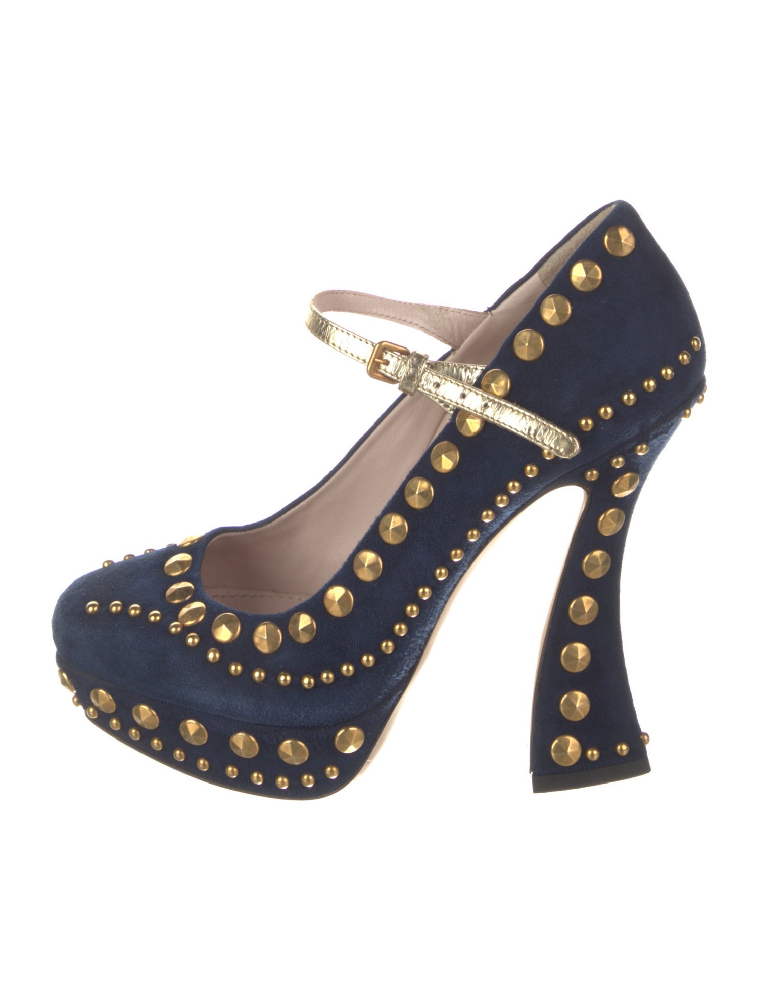 Miu Miu Suede Studded Accents Pumps