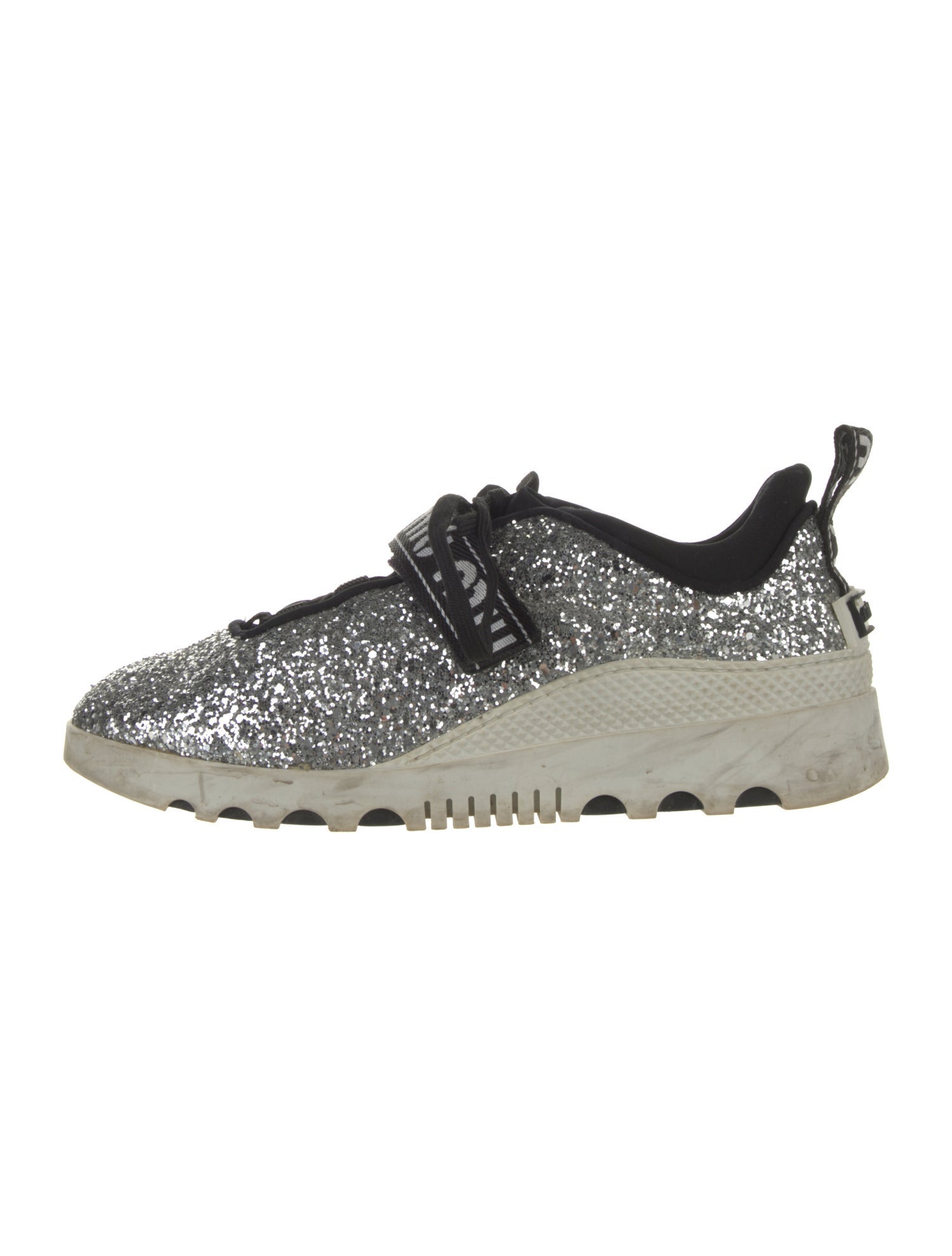 Miu Miu Glitter Colorblock Pattern Sneakers