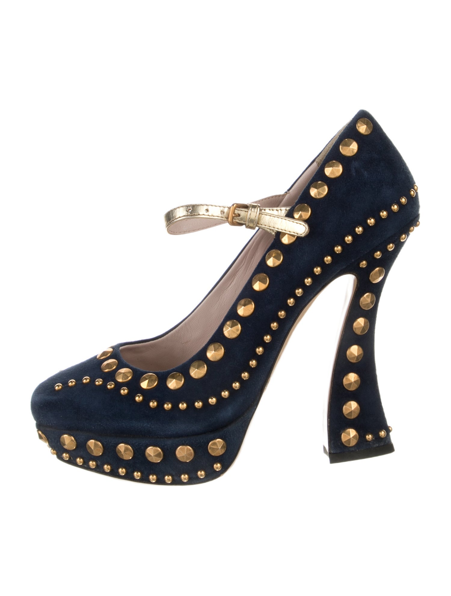 Miu Miu Suede Studded Accents Pumps