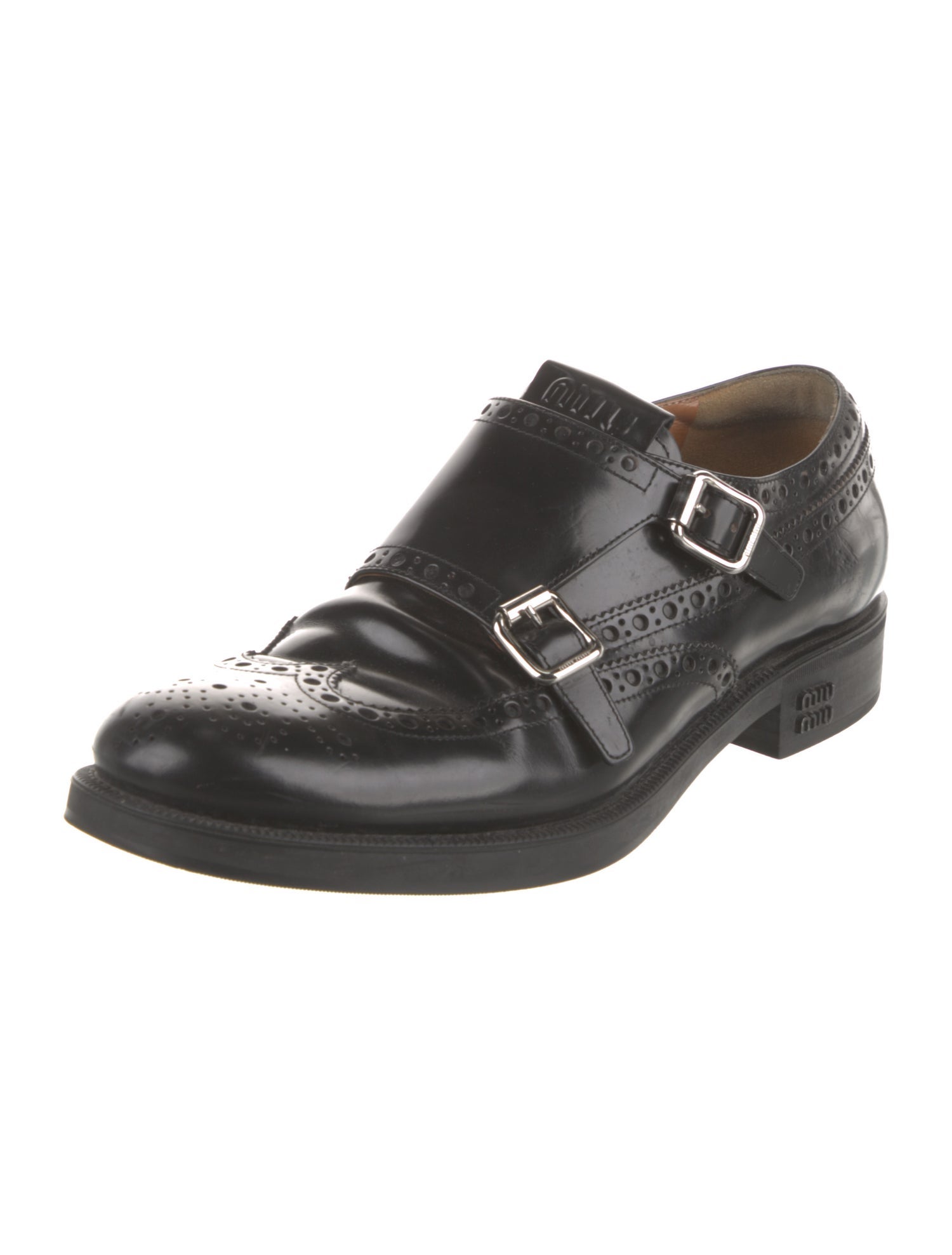Miu Miu Leather Monk Straps