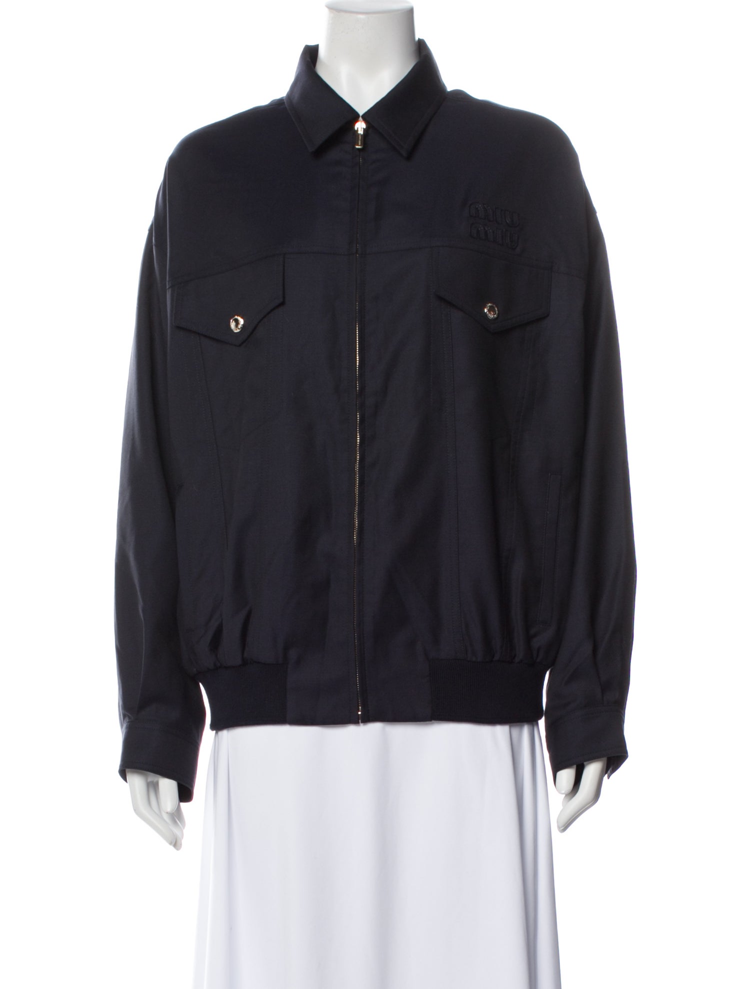 Miu Miu 2024 Virgin Wool Bomber Jacket
