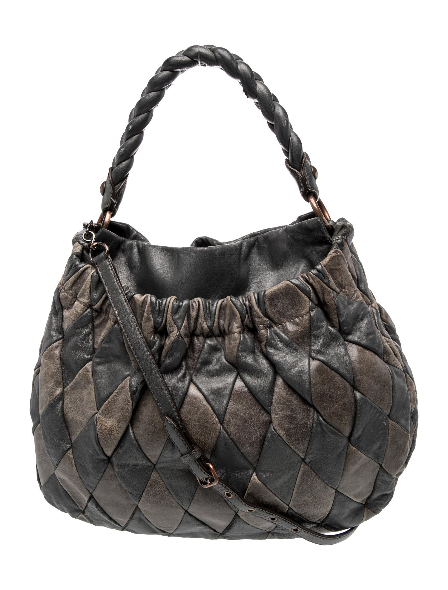 Miu Miu Leather Harlequin Leather Patchwork Shoulder Bag Vintage