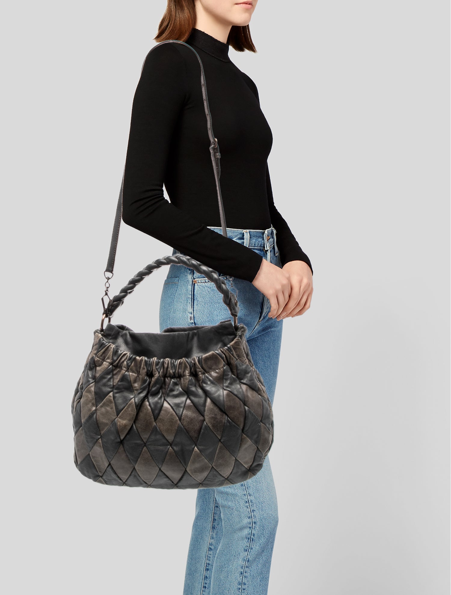 Miu Miu Leather Harlequin Leather Patchwork Shoulder Bag Vintage