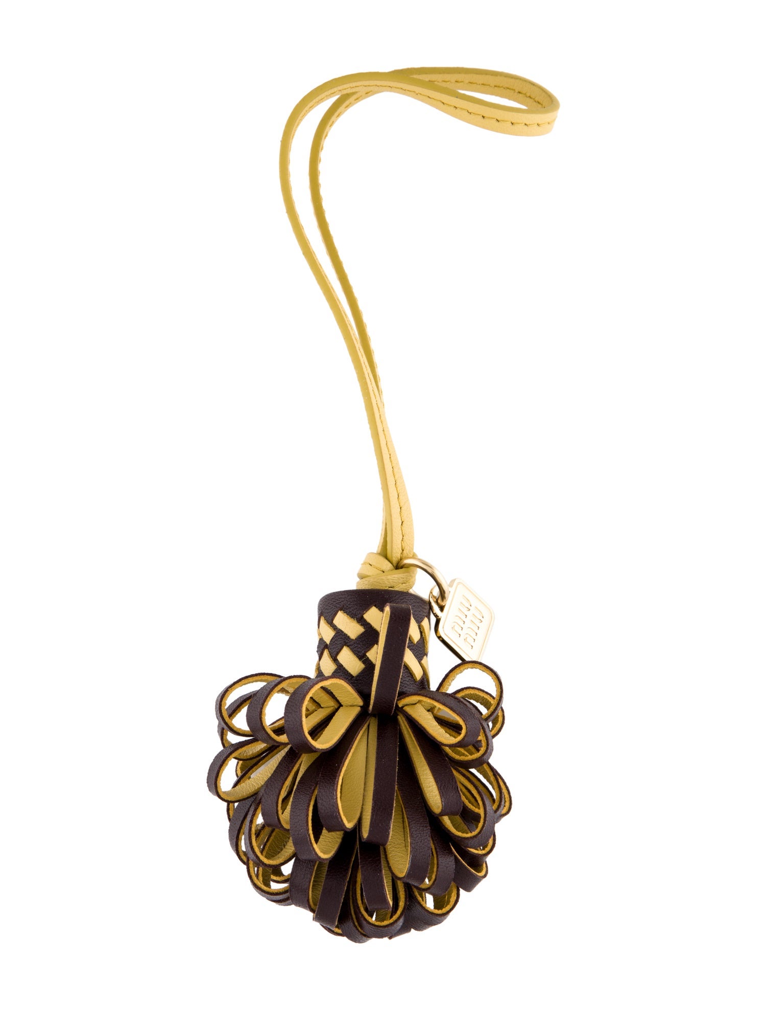 Miu Miu Leather Pom Pom Charm
