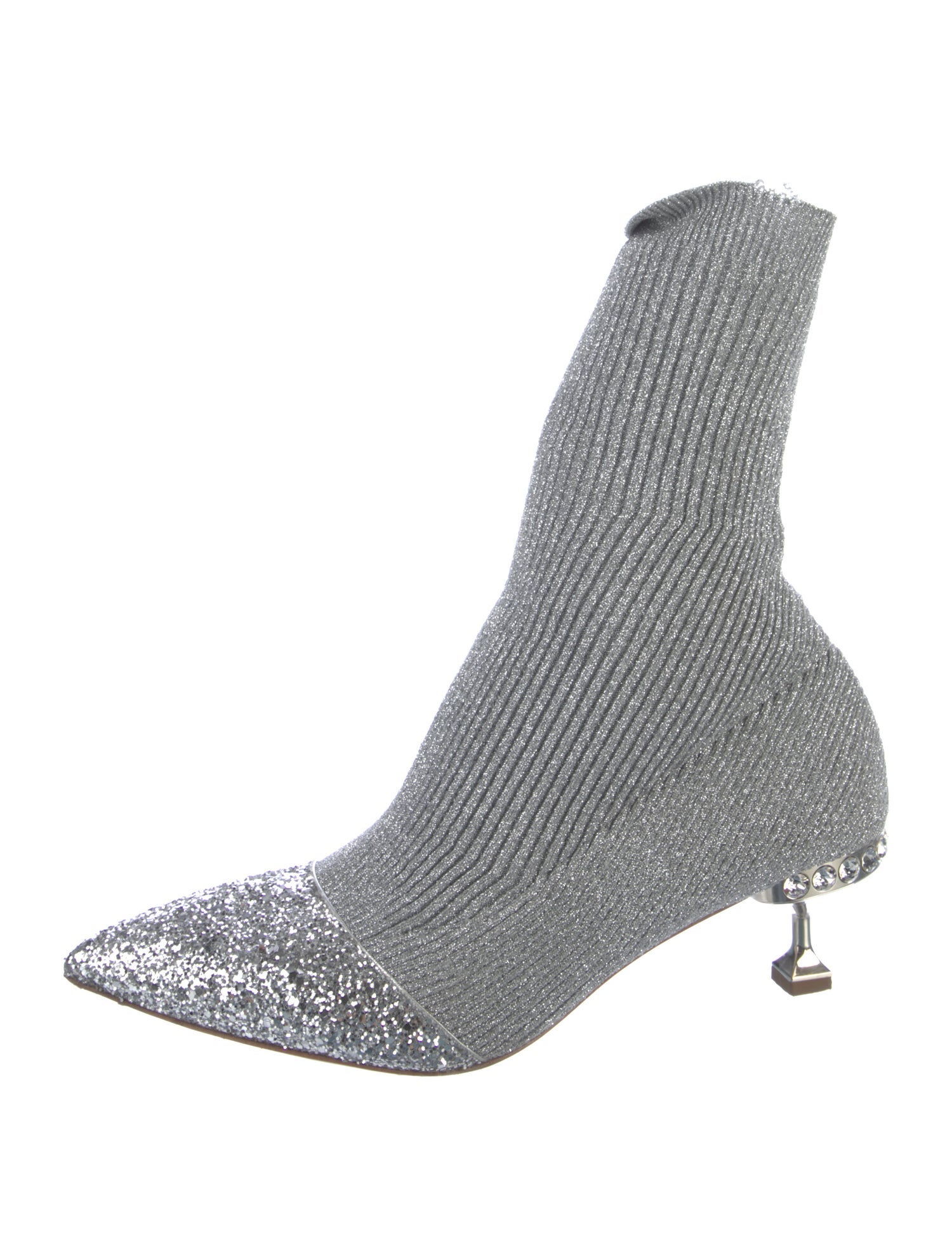 Miu Miu Glitter Accents Sock Boots