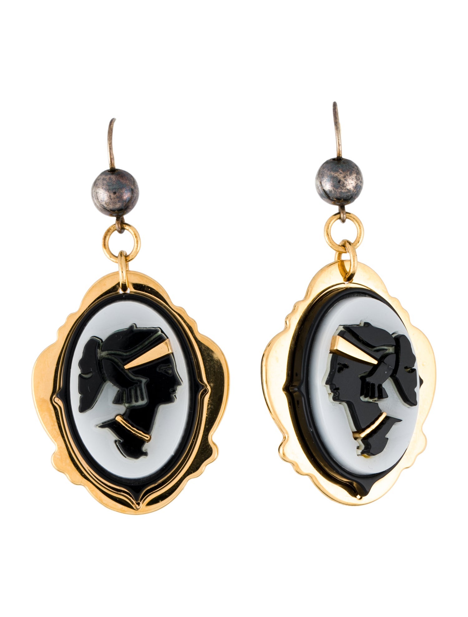 Miu Miu Resin Cameo Drop Earrings