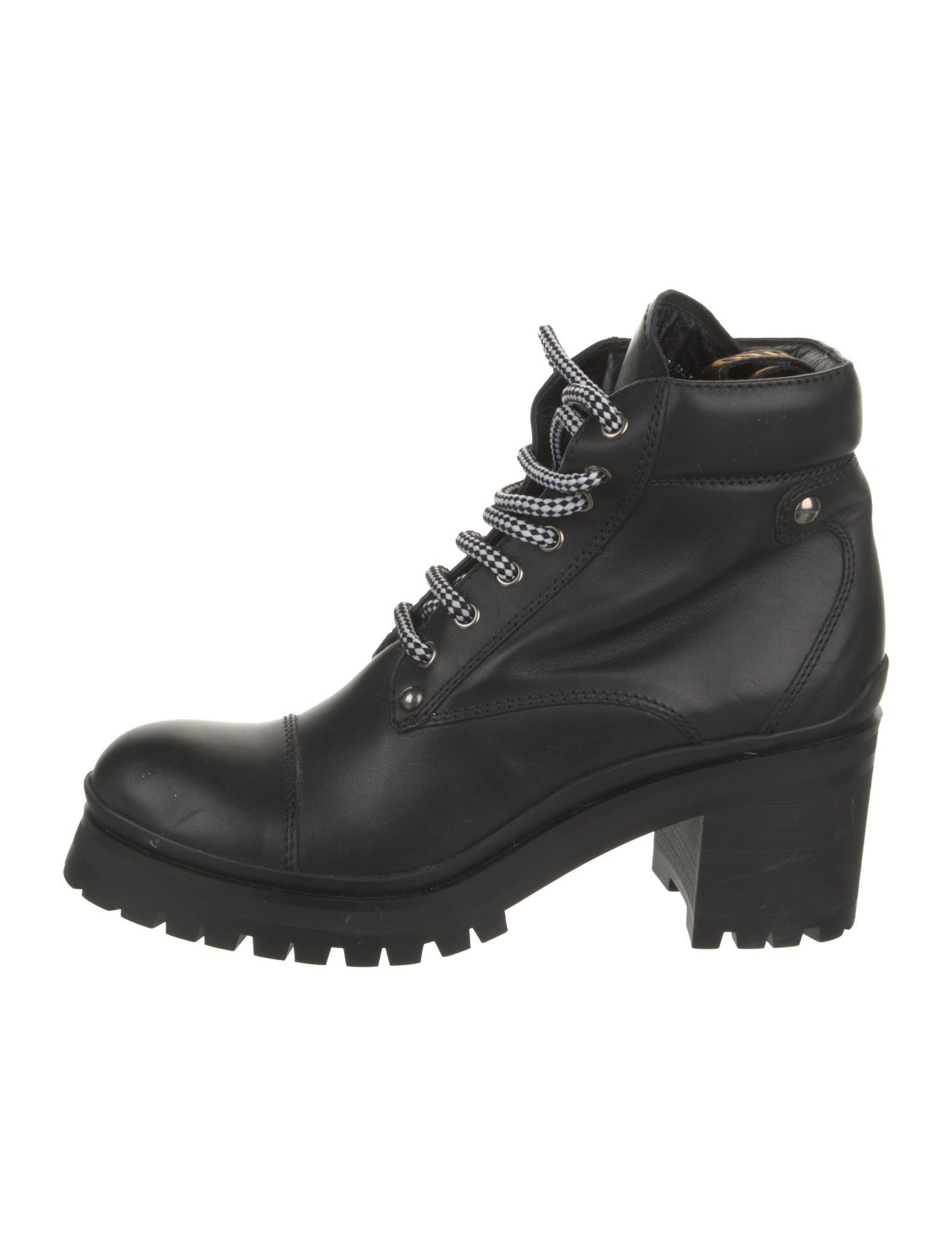 Miu Miu Leather Combat Boots