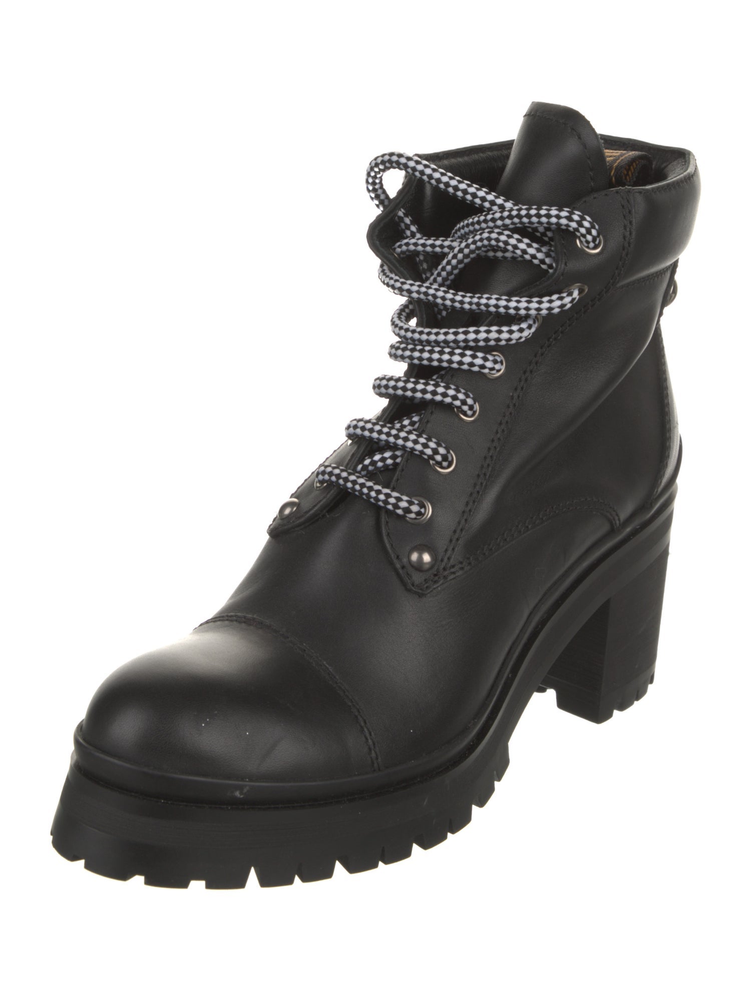Miu Miu Leather Combat Boots