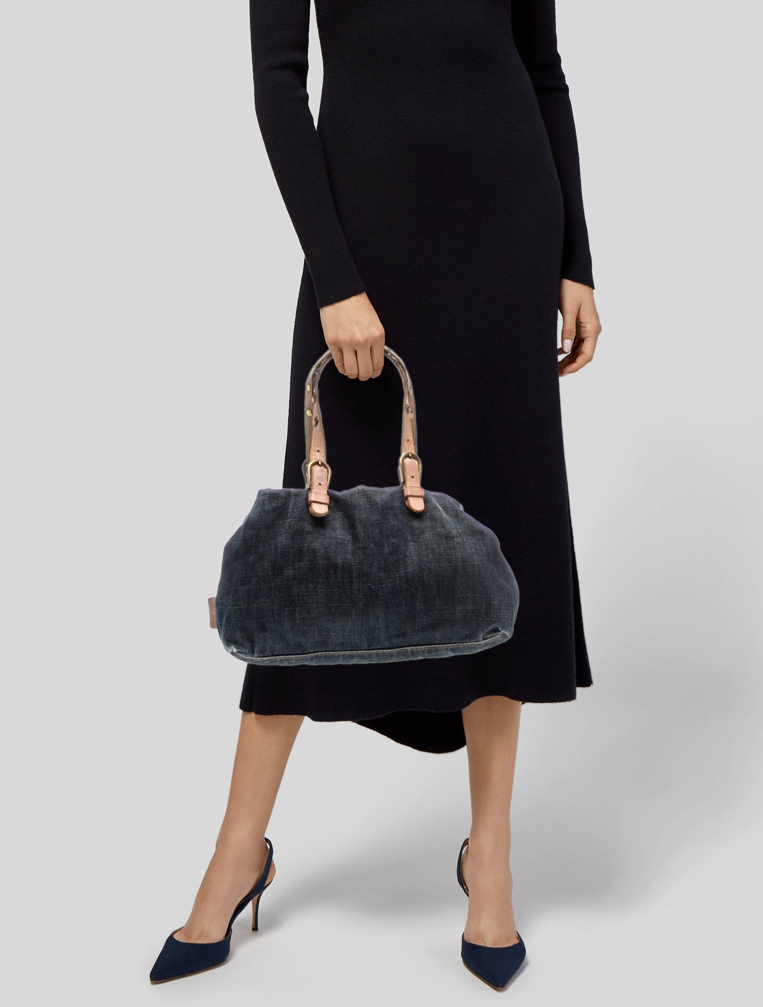 Miu Miu Denim Top Handle Bag