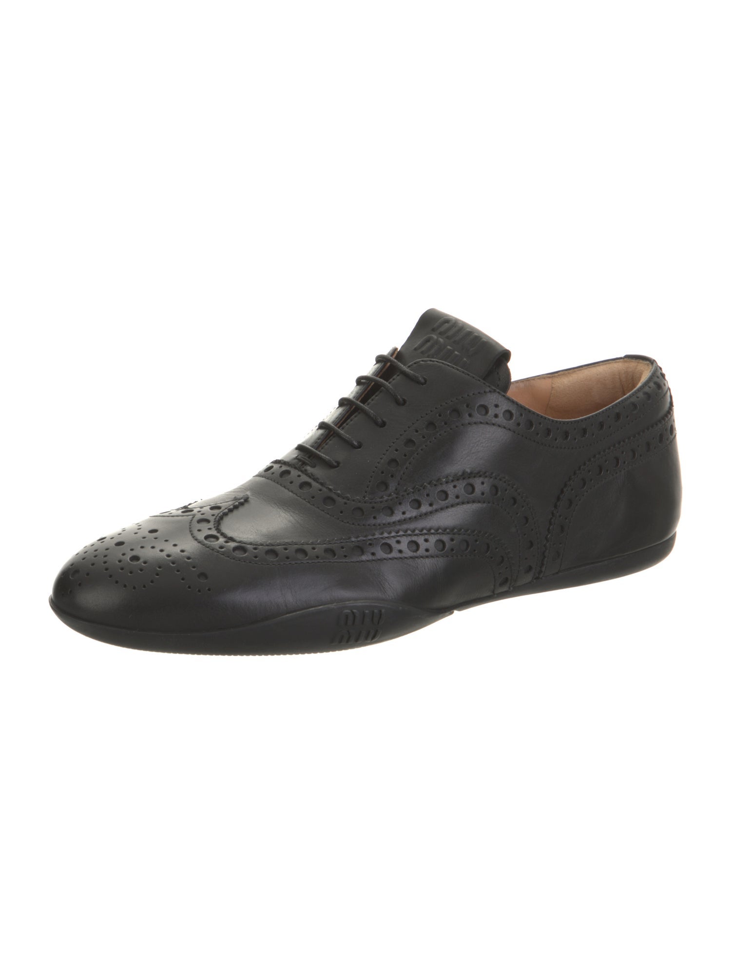 Miu Miu Leather Lasercut Accents Oxfords
