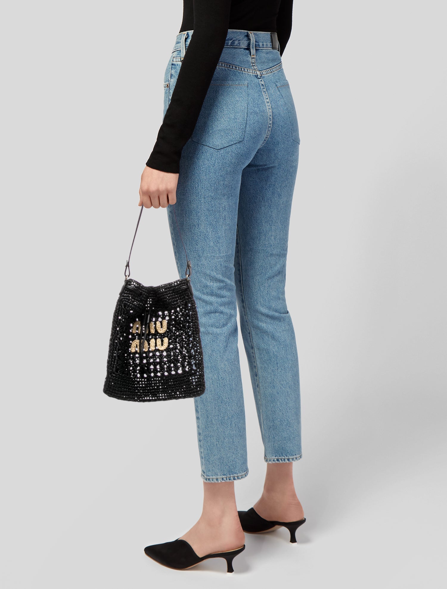 Miu Miu Raffia Shoulder Bag