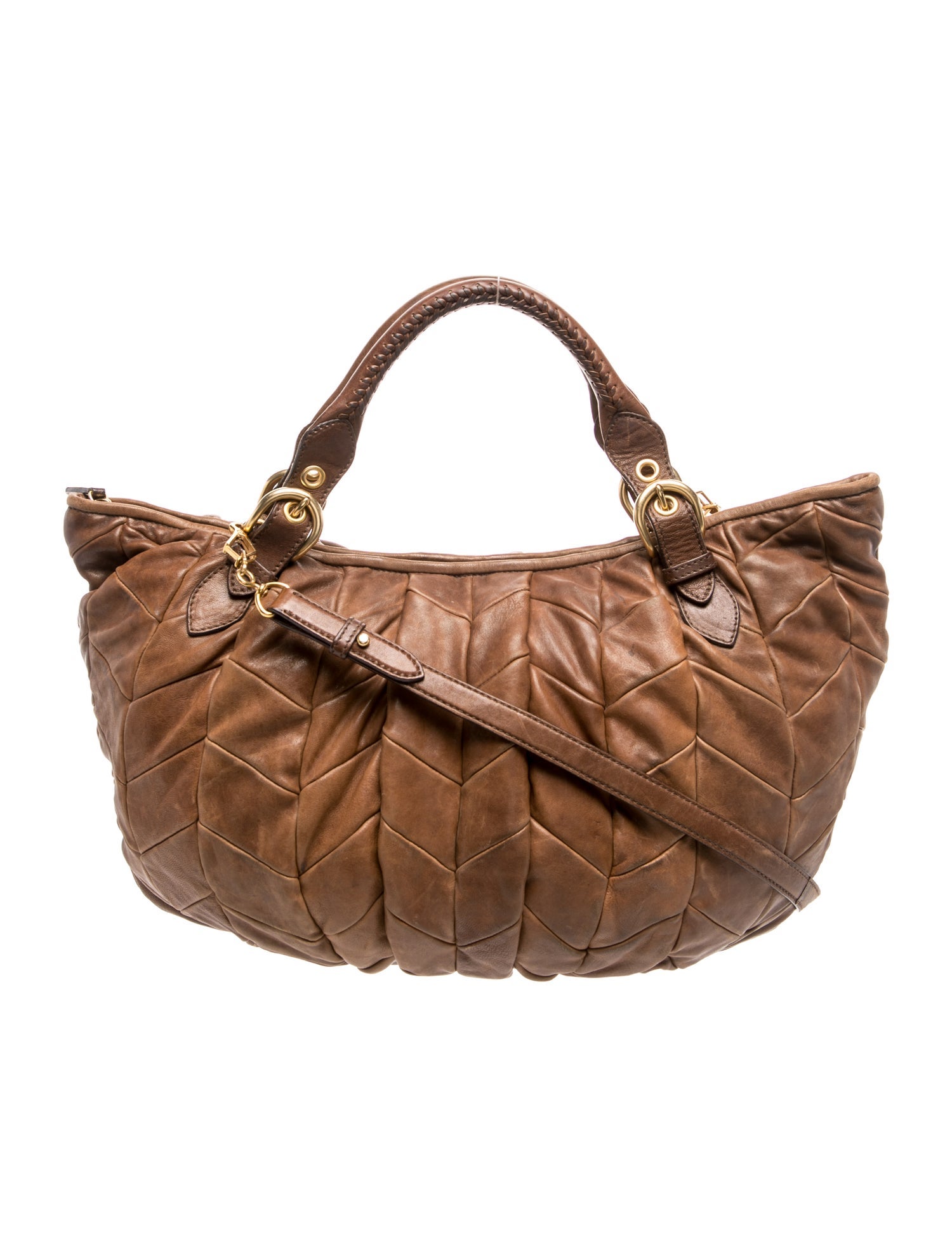 Miu Miu Leather Matelasse Leather Shoulder Bag