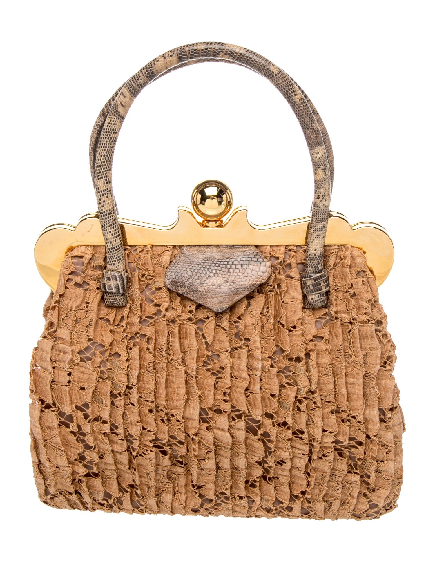 Lace Top Handle Bag
