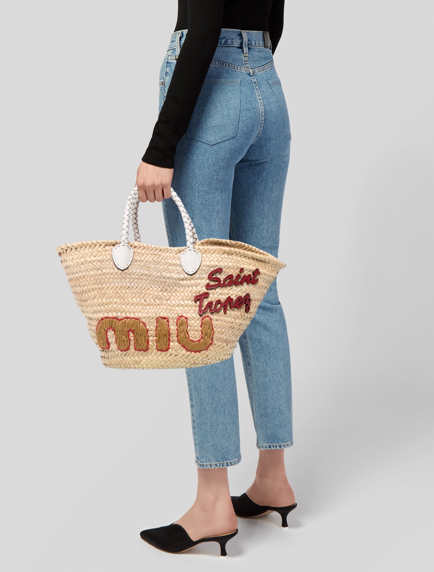 Miu Miu Straw saint Tropez tote