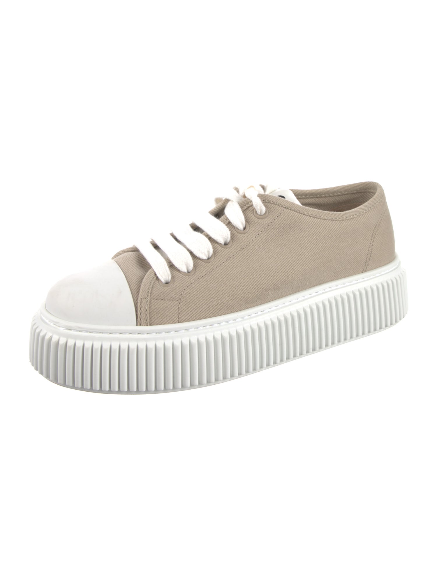 Miu Miu Canvas Colorblock Pattern Sneakers