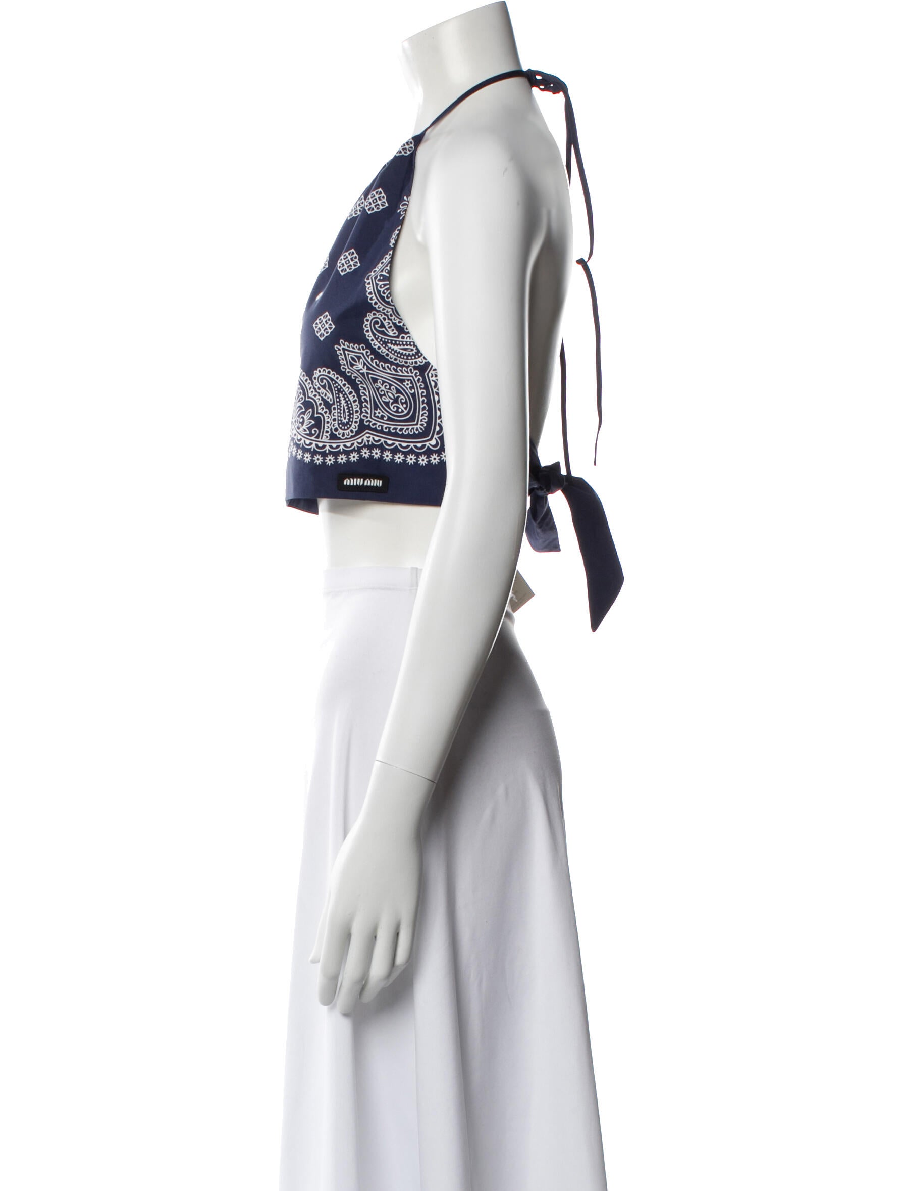 Miu Miu 2024 Paisley Print Crop Top