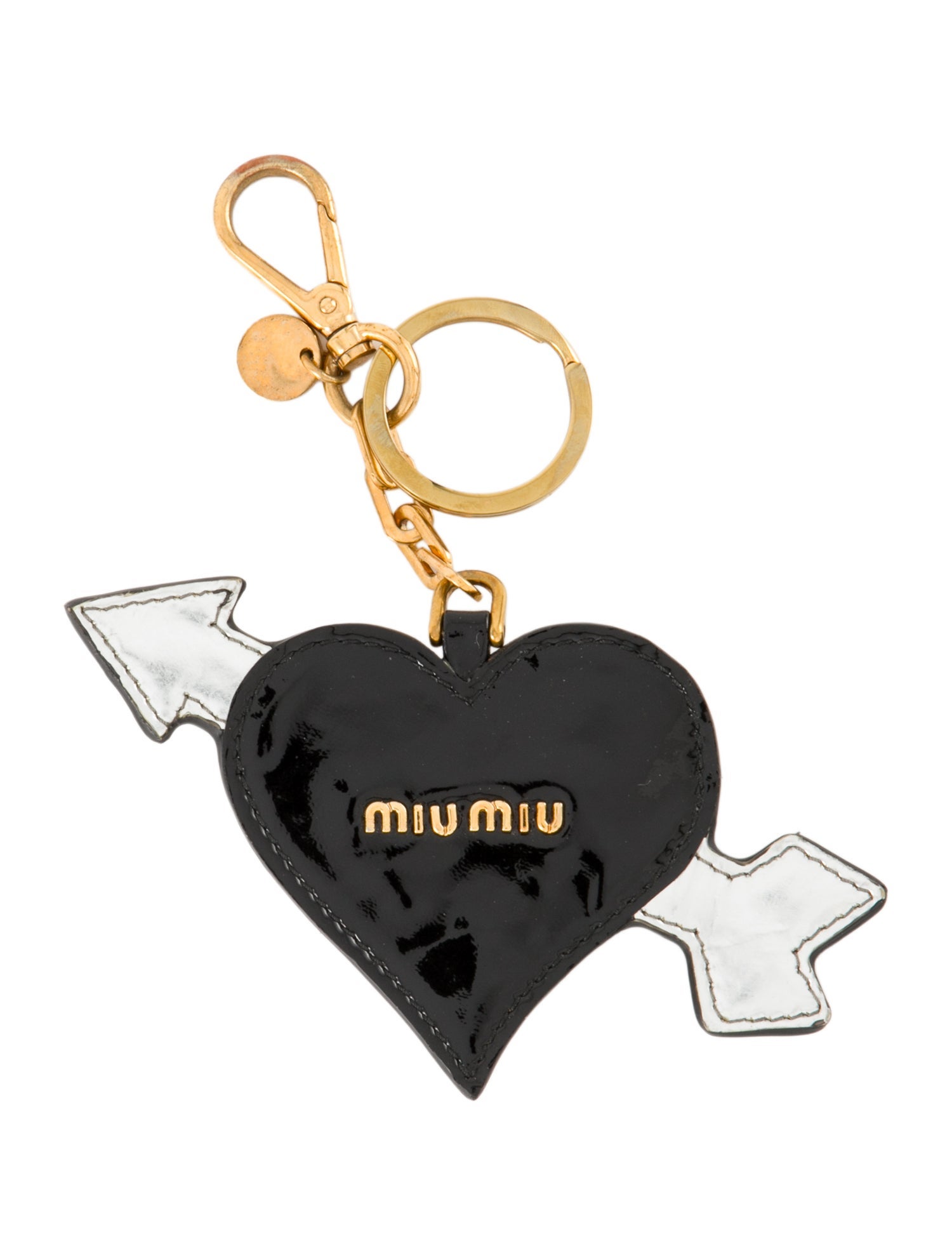 Miu Miu Crystal studded Heart Keychain