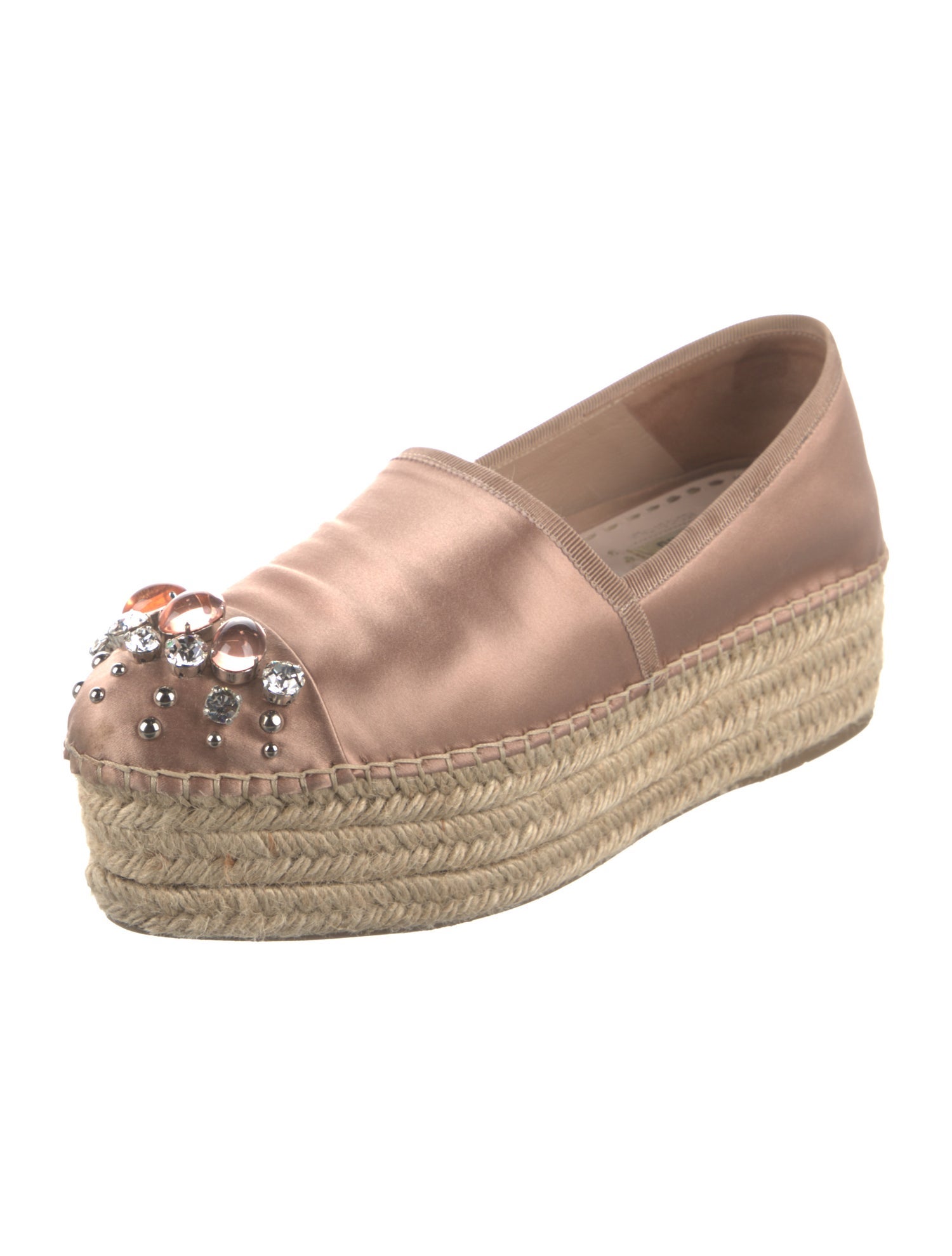 Miu Miu Satin Crystal Embellishments Pumps