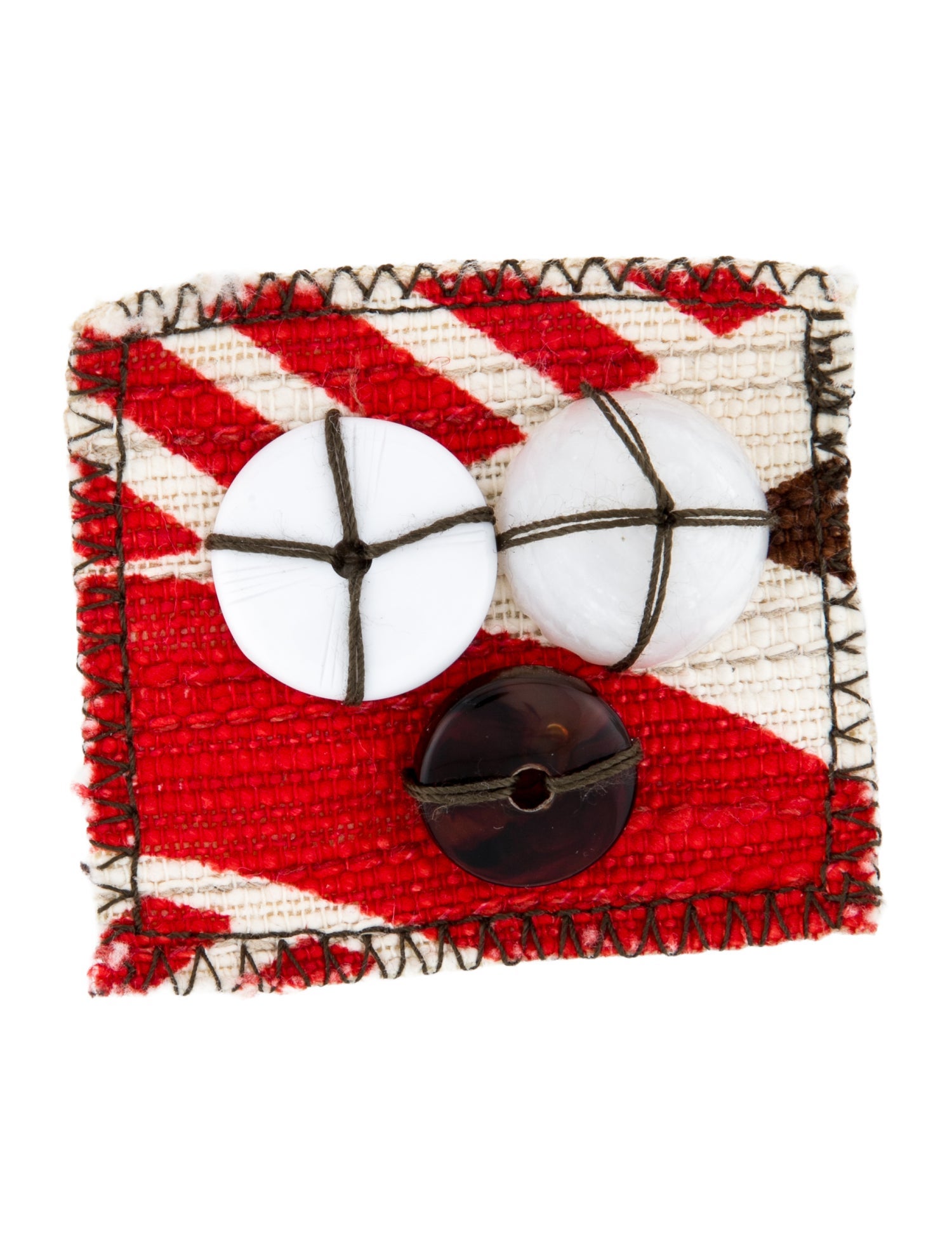 Miu Miu Fabric & Button Pin Brooch