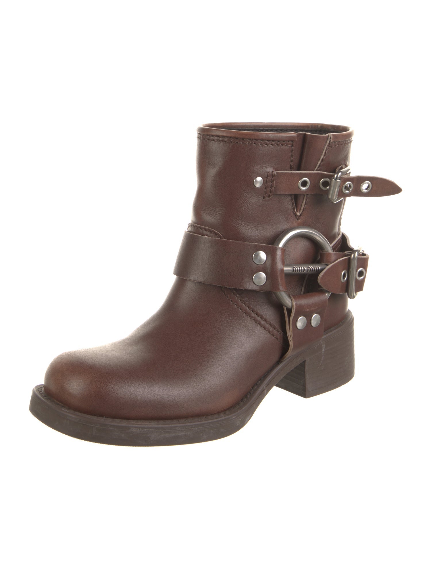 Miu Miu Leather Moto Boots