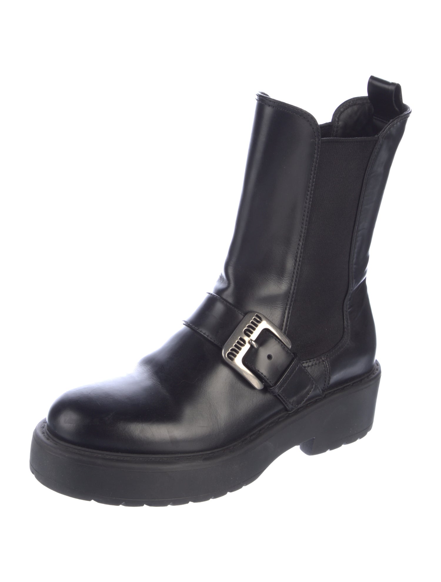 Miu Miu Leather Chelsea Boots