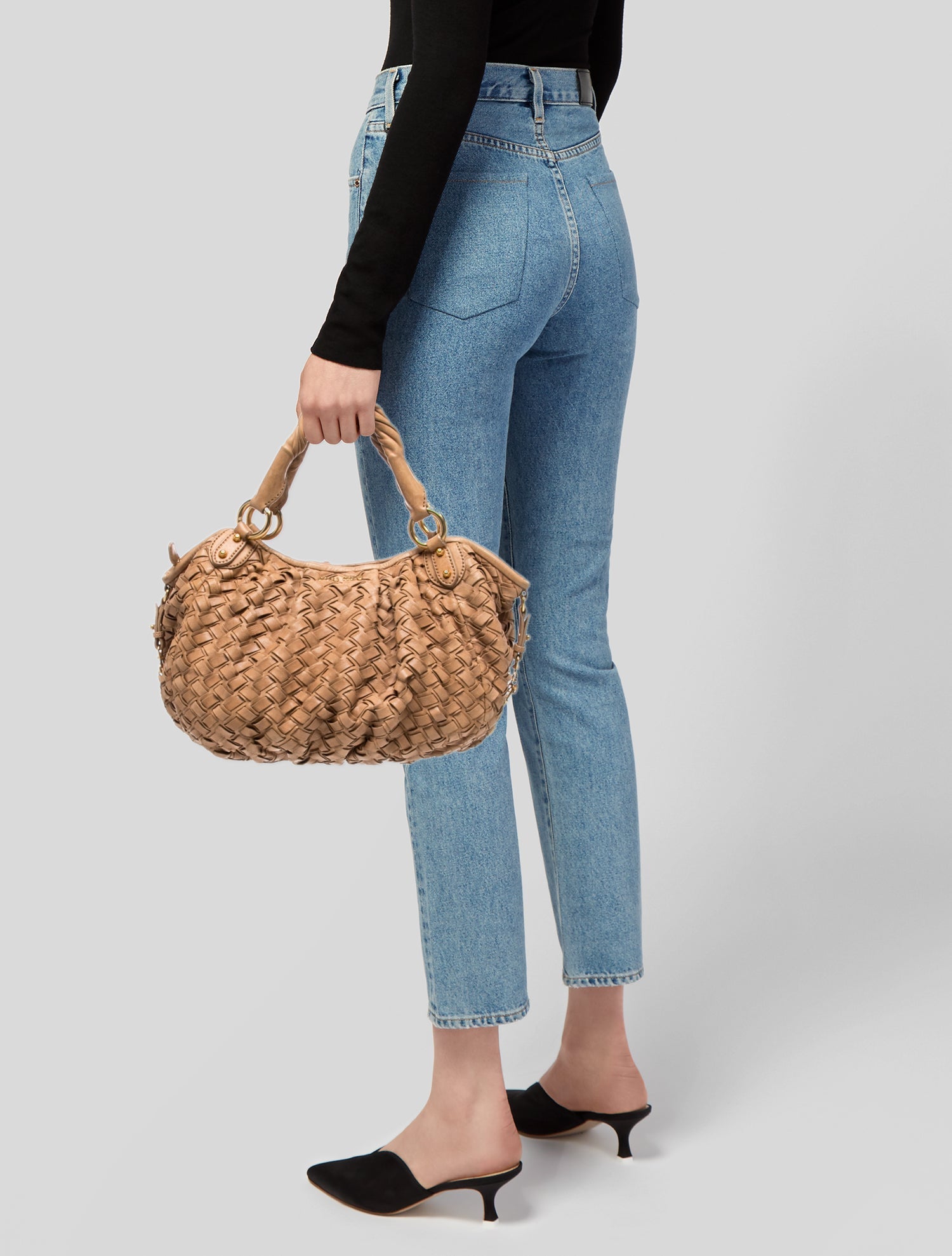 Miu Miu Leather Woven Leather Vintage