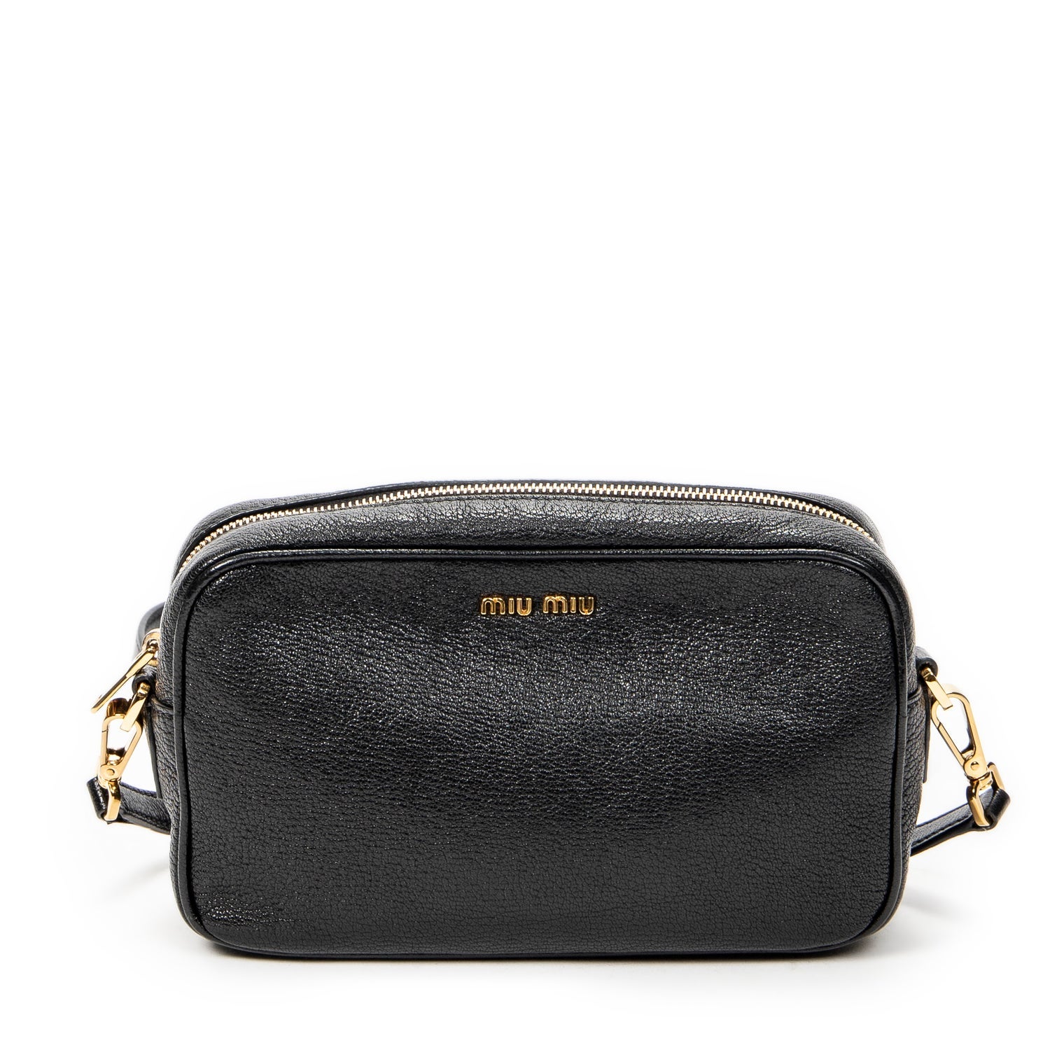 Miu Miu Leather Zip Camera Crossbody