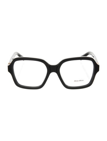 Pre-owned Miu Miu Square Eyeglasses In Black