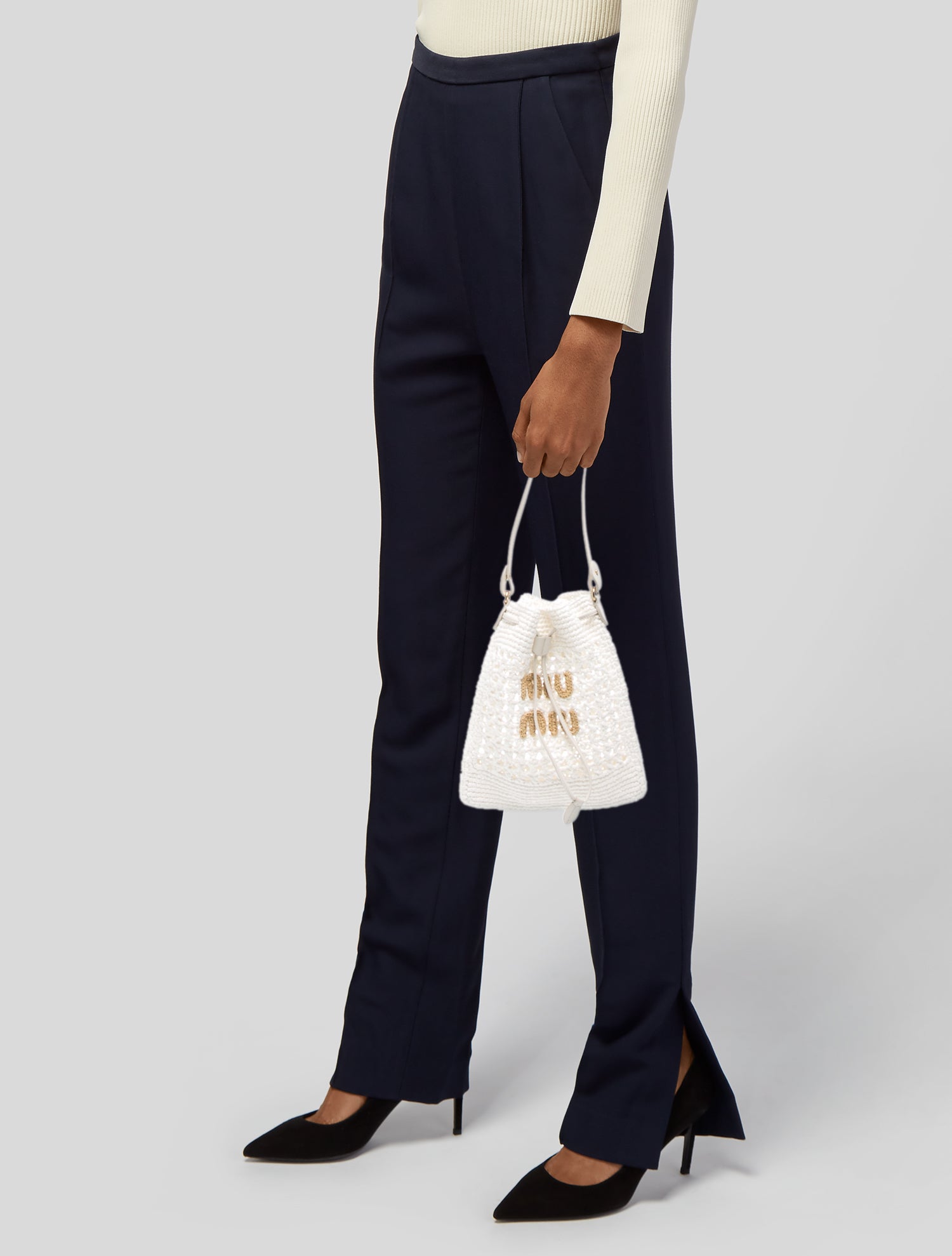 Miu Miu Raffia Top Handle Bag