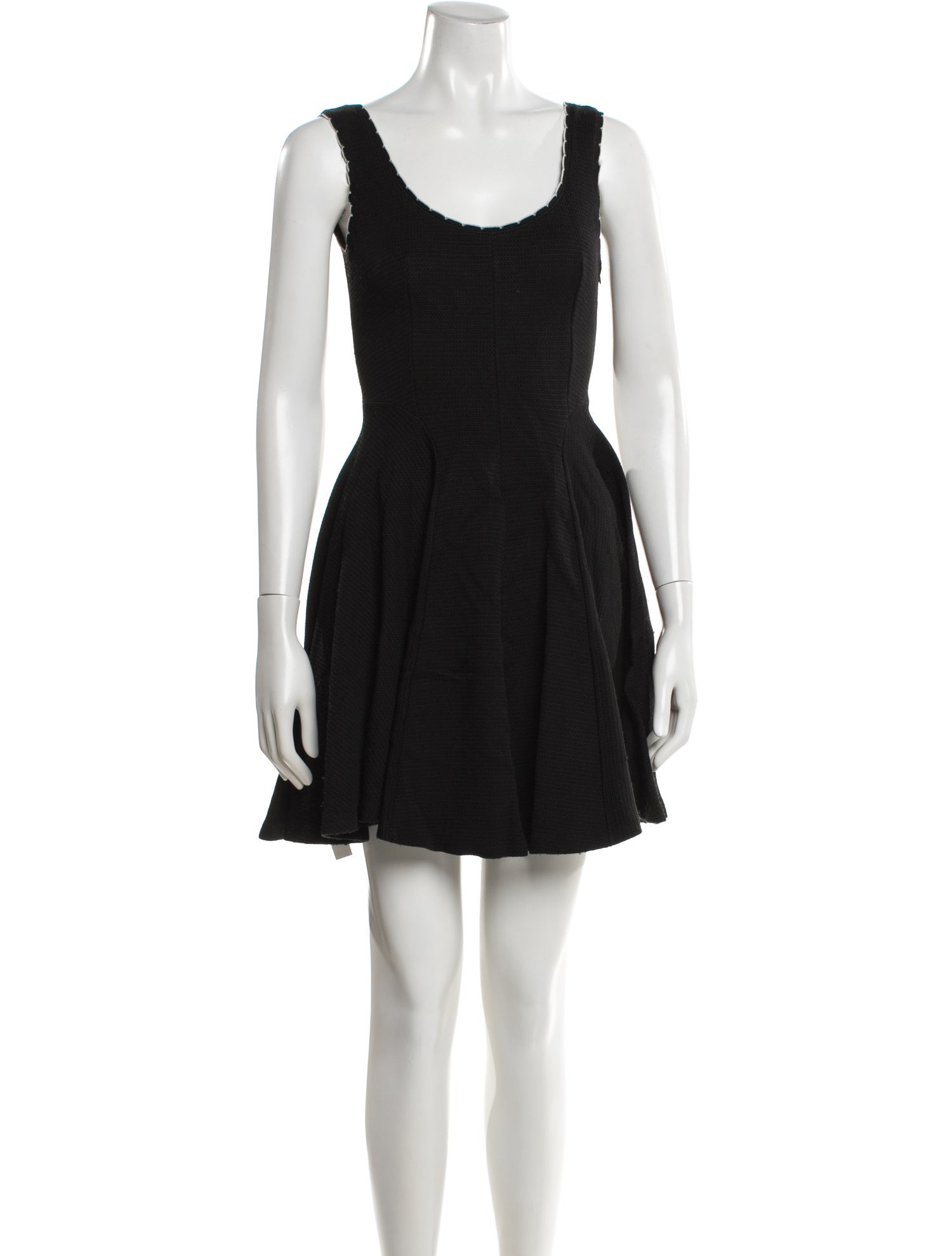 Miu Miu Scoop Neck Mini Dress - Black Dresses, Clothing - MIU246713 | The  RealReal