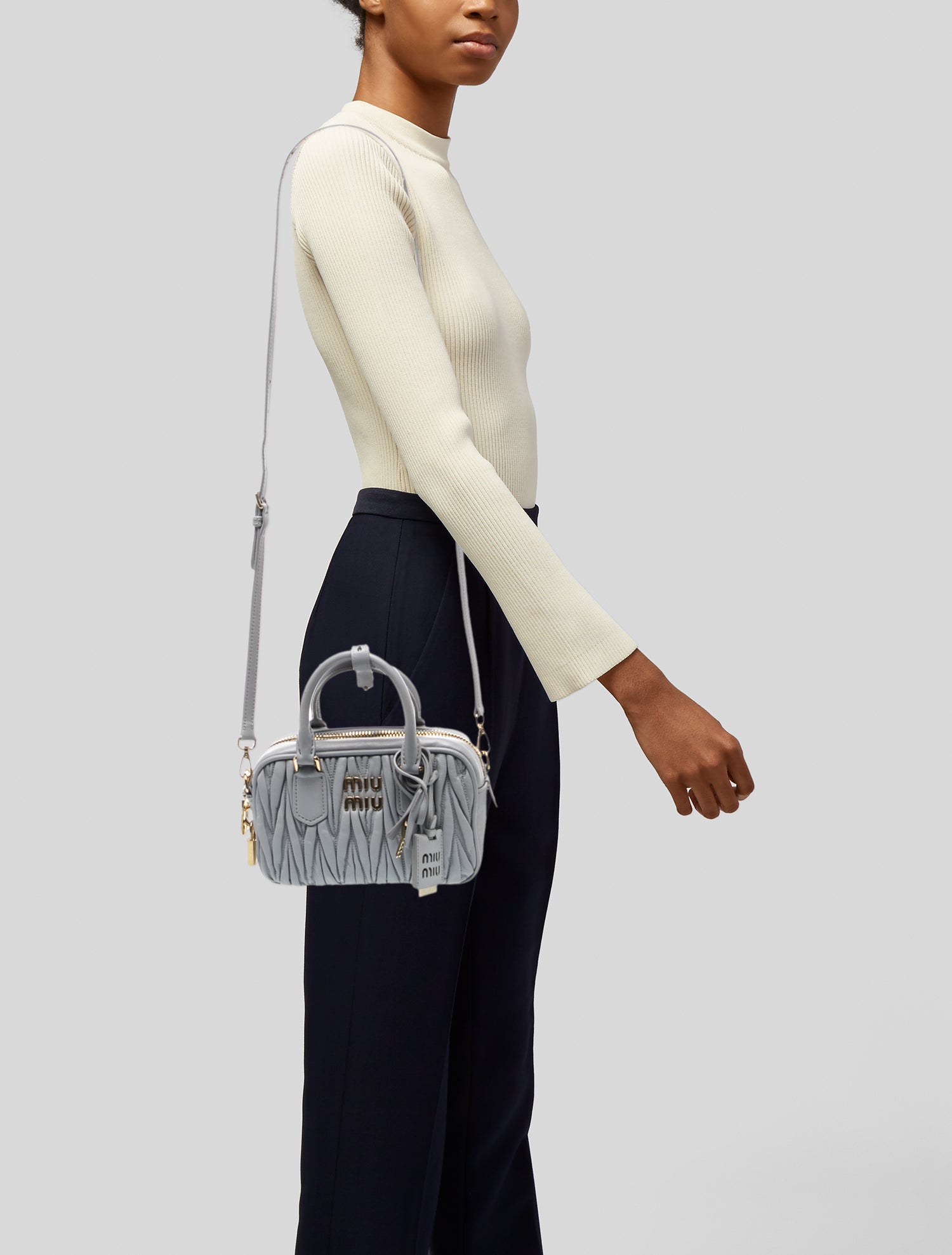 Miu Miu Leather Arcadie Matelassé Mini