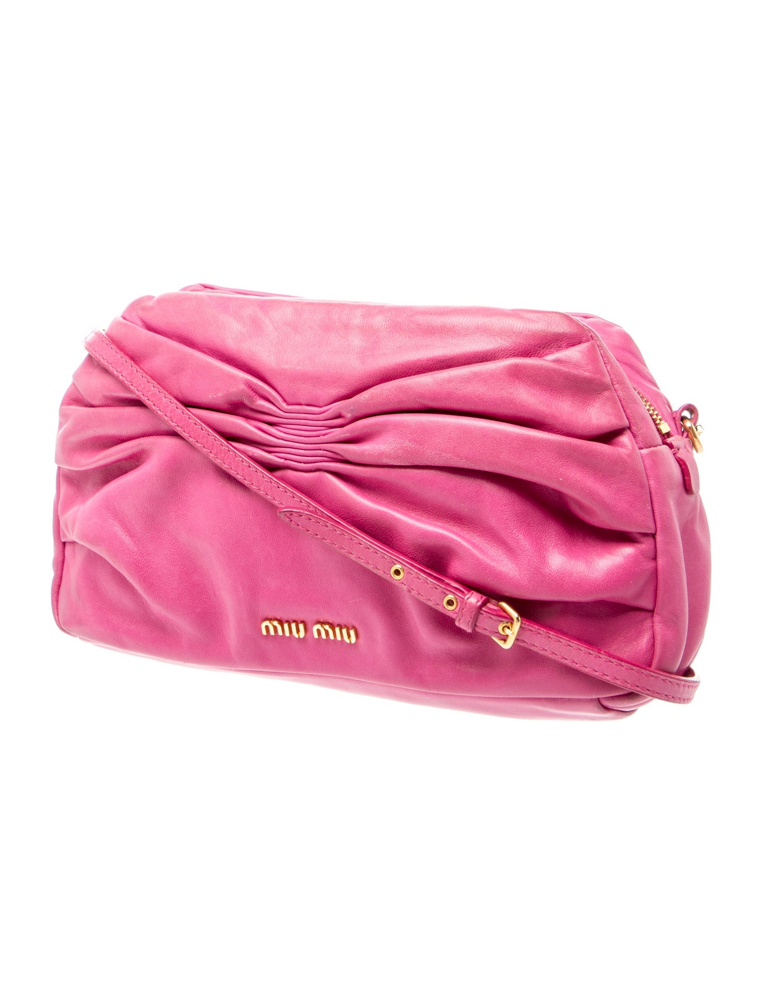 Miu Miu Leather Crossbody Bag - Pink Crossbody Bags, Handbags