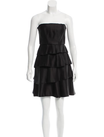 Miu Miu Strapless Silk Dress