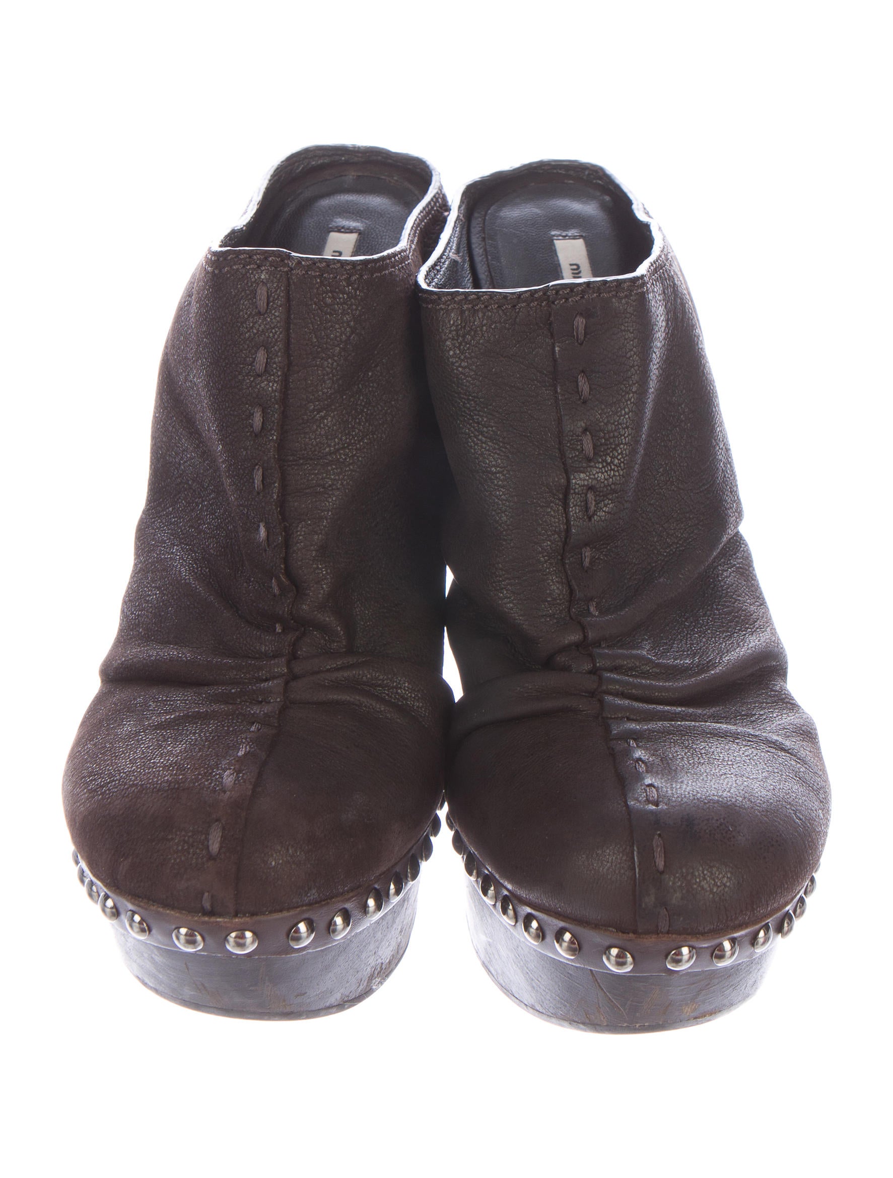 leather studded clogs