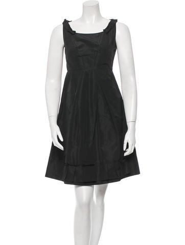 Miu Miu Taffeta Pleated-Trimmed Dress