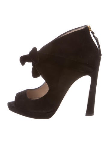 Miu Miu Suede Peep-Toe Pumps