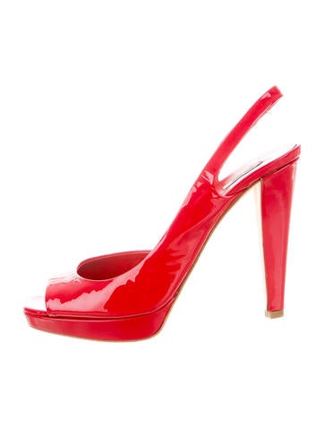 Miu Miu Patent Leather Slingback Sandals