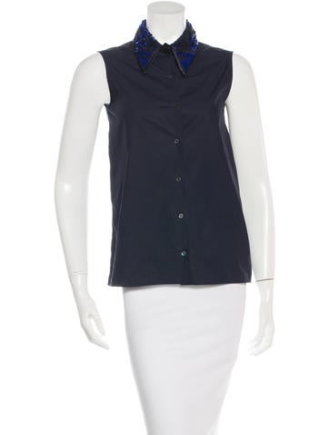 Miu Miu Embellished Sleeveless Top