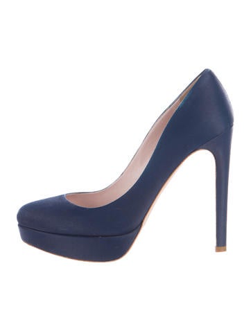 Miu Miu Satin Round-Toe Pumps