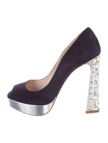Miu Miu Embellished Platform Pumps