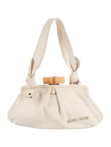 Miu Miu Bamboo Leather Shoulder Bag