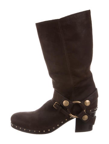Miu Miu Mid-Calf Suede Boots