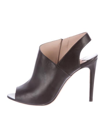 Miu Miu Leather Peep-Toe Booties