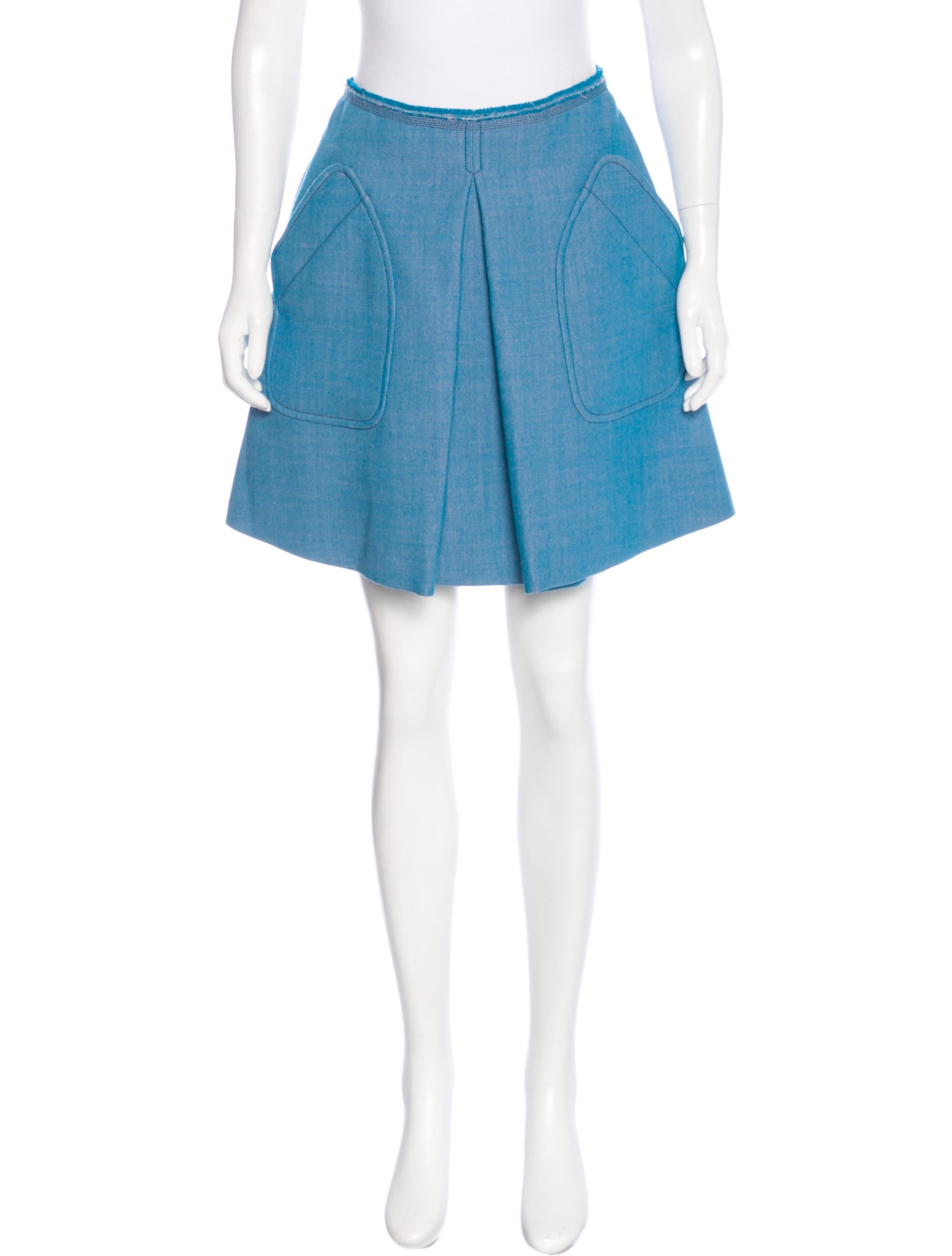Miu Miu Woven Mini Skirt Blue Skirts, Clothing MIU46817 The RealReal