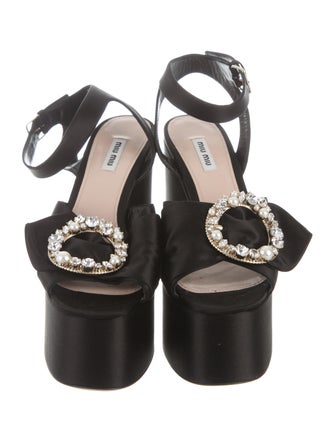 Miu Miu 2017 Embellished Platform Sandals