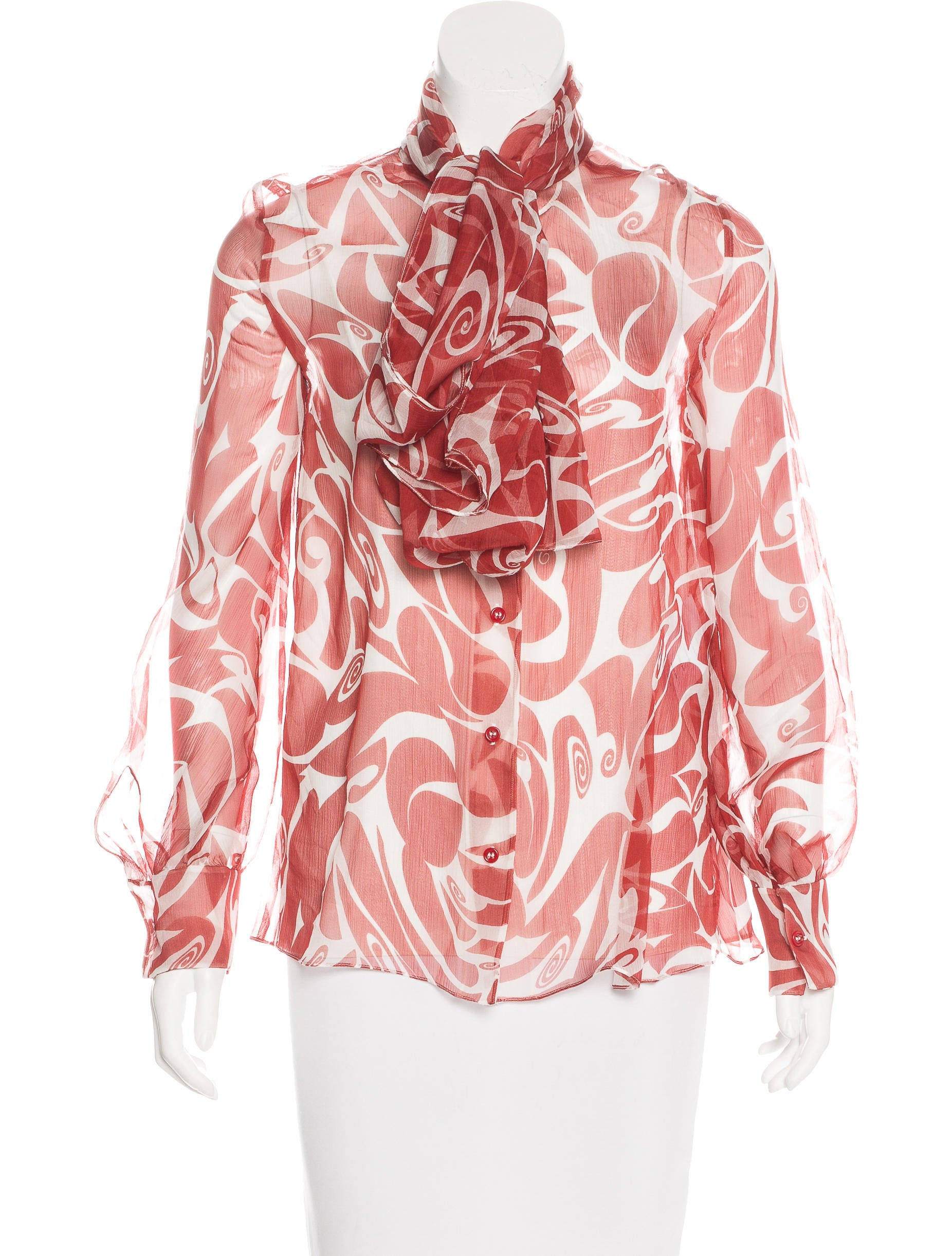 Miu Miu Silk Printed Blouse - Clothing - MIU49314 | The RealReal