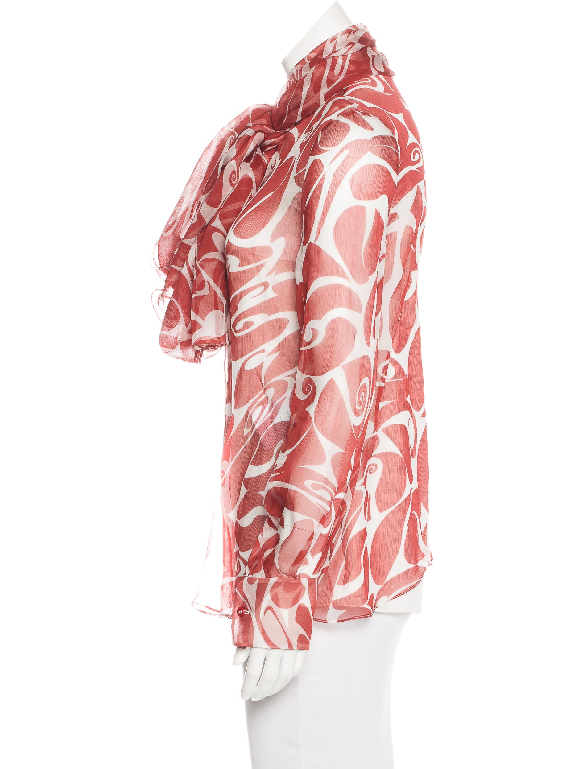 Miu Miu Silk Printed Blouse - Clothing - MIU49314 | The RealReal