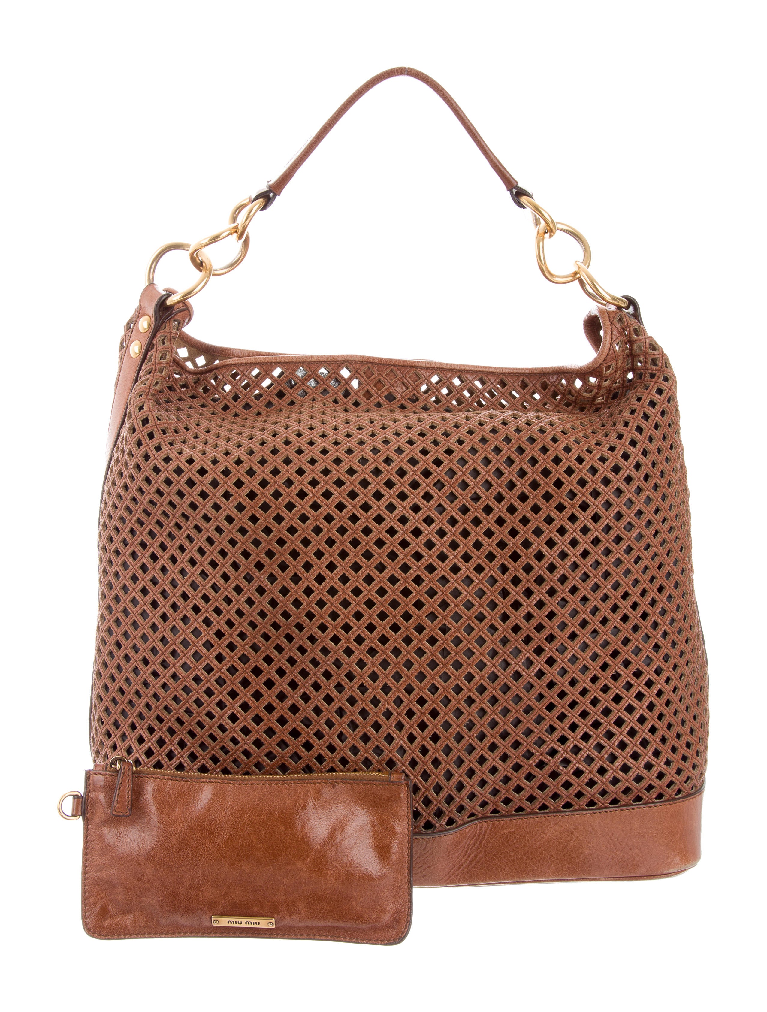 Miu Miu Laser Cut Leather Bag Handbags MIU50288 The RealReal