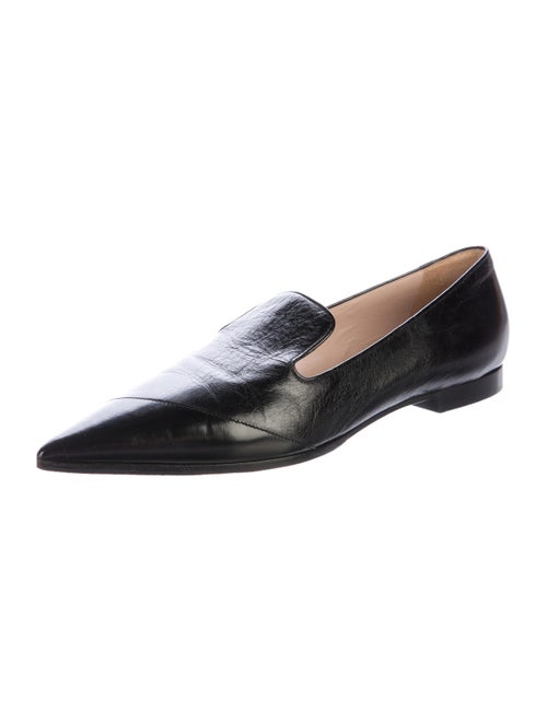 Miu Miu Leather Pointed-Toe Loafers