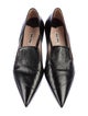 Miu Miu Leather Pointed-Toe Loafers